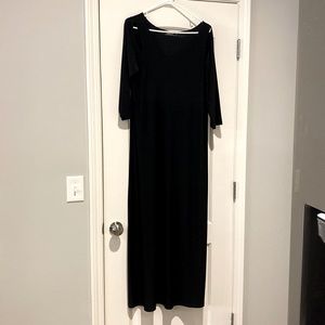 Floor length black Jersey dress